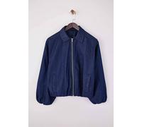 WOVCOR Women's Plain Washed Zip Through Denim Jacket in Dark Blue | Size: XS WOVCOR Dark Blue XS