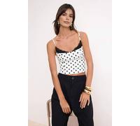 WOVCOR Women's Polka Dot Lace Detail Sweetheart Neck Bustier Top | Size: 6 WOVCOR Multicolor 6