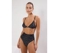 WOVCOR Women's Polka Dot Printed High Waist Shaping Bikini Bottom with Ruched Detail | Size: 10 WOVCOR Multicolor 10