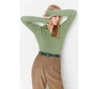 WOVCOR Women's Polo Neck Knit Sweater with Finger Detail in Mint | Size: Medium WOVCOR Mint M