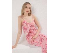 WOVCOR Women's Printed Midi Dress with Floral Applique Detail & Strappy Design | Size: Medium WOVCOR Multicolor M