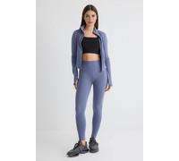WOVCOR Women's Reflective Detail Brushed-Fabric Knitted Sports Leggings in Pale Blue | Size: Medium WOVCOR Pale Blue M