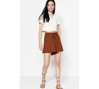 WOVCOR Women's Regular Fit Normal Waist Textured Knit Shorts in Brown | Size: Medium WOVCOR Brown M