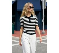 WOVCOR Women's Ribbed Collared Button Neck Knitted Blouse | Size: Large WOVCOR Multicolor L