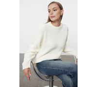 WOVCOR Women's Ribbed Soft Textured Knit Sweater in Ecru | Size: Small WOVCOR Ecru S