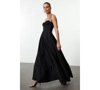 WOVCOR Women's Ruched Bust Strappy Sweetheart Dress in Black | Size: 8 WOVCOR Black 8