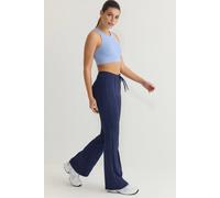 WOVCOR Women's Seam Detail Drawstring Flared Scuba Knit Joggers in Navy | Size: Large WOVCOR Navy L