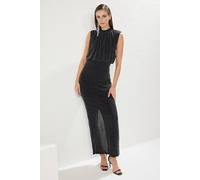 WOVCOR Women's Shimmer Knitted Sleeveless Maxi Evening Dress in Black | Size: 6 WOVCOR Black 6