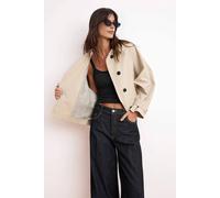 WOVCOR Women's Shirt Collar Oversize Short Jacket in Stone WOVCOR Stone One Size
