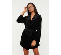 WOVCOR Women's Soft Feeling Velvet Knit Dressing Gown in Black | Size: Medium WOVCOR Black M