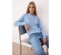 WOVCOR Women's Soft Textured Knit Cardigan Button Detail in Light Blue | Size: Large WOVCOR Light Blue L