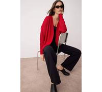 WOVCOR Women's Soft Textured Pocket Detailed Knit Cardigan in Red | Size: Small WOVCOR Red S