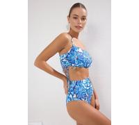 WOVCOR Women's Square Neck Ruched Side Detail Bikini Top | Size: 14 WOVCOR Multicolor 14