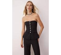 WOVCOR Women's Strapless Embellished Woven Evening Jumpsuit in Black | Size: 14 WOVCOR Black 14