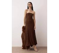 WOVCOR Women's Strapless Lace Lined Maxi Dress in Brown | Size: 8 WOVCOR Brown 8