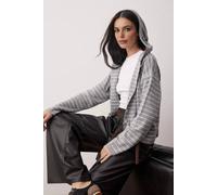 WOVCOR Women's Striped Hooded Button Front Knit Cardigan | Size: Medium WOVCOR Multicolor M