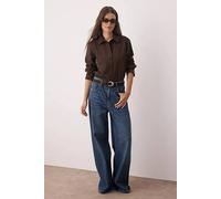 WOVCOR Women's Suede Button-Up Long Sleeve Shirt in Brown | Size: 10 WOVCOR Brown 10