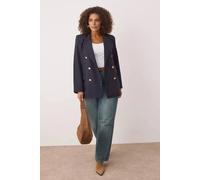 WOVCOR Women's Tailored Double Breasted Button Detail Blazer Jacket in Navy | Size: 18 WOVCOR Navy 18