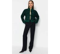 WOVCOR Women's Textured Stripe Knit Cardigan with Hook Fastening in Green | Size: Small WOVCOR Green S