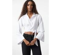 WOVCOR Women's Tie-Front Woven Shirt With Regular Fit in White | Size: 12 WOVCOR White 12