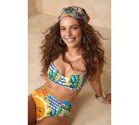 WOVCOR Women's Tropical Print Balconette Bikini Set with High Waist Bottoms | Size: 10 WOVCOR Multicolor 10