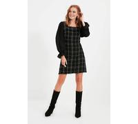 WOVCOR Women's Tweed Argyle A-Line Mini Woven Dress in Black | Size: 6 WOVCOR Black 6