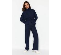 WOVCOR Women's Wide-Leg Knit Joggers with Drawstring Waist & Pockets in Navy | Size: XL WOVCOR Navy XL