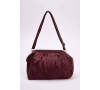 WOVCOR Women's Woven Gathered Clutch Shoulder Bag with Magnetic Closure in Plum WOVCOR Plum One Size