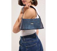 WOVCOR Women's Woven Panel Shoulder Bag with Gold Hardware in Navy WOVCOR Navy One Size
