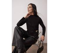WOVCOR Women's Wrap Detail Long Sleeve Knitted Blouse in Black | Size: Small WOVCOR Black S