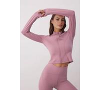 WOVCOR Women's Zip Up Stand Collar Fitted Sports Jacket with Contour Panels in Rose | Size: XS WOVCOR Rose XS