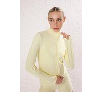 WOVCOR Women's Zip Up Stand Collar Fitted Sports Jacket with Contour Panels in Yellow | Size: Medium WOVCOR Yellow M