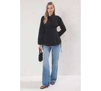 Wovcor Woven Shirt With Waist Tie Detail In Black Black