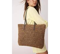 Wovcor Woven Straw Large Shoulder Tote Bag In Brown Brown