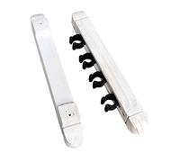 WOVEBIUS 2x Pool Cue Rack Wooden Stand Storage Table Sticks Wall Mounted Cue Clips White