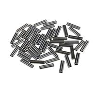 WOVEBIUS 50x Double Barrel Copper Crimp Sleeves Fishing Crimps for Rig Making 0.8mm Bore,Black