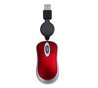 WOVEBIUS Computer Ultra-lightweight 3 Buttons Mouse Wired Small Hand 1000 DPI Retractable Ergonomic Design Scalable Gaming Mice Kids Red