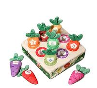 WOVEBIUS Funny Carrot Plush Toy for Dogs Vegetable Fruit Pulling Carrots Plaything 9 Holes