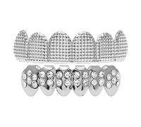 WOVEBIUS Shining Hip-hop Rapper Mouth Caps Custom Teeth Grills Silver