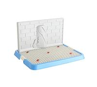 WOVELOT Indoor Pet Dog Puppy Potty Tray with Pee Post Protection Simulation Wall,No-Torn Puppy Pad Dog Toilet for Male/Boy Puppies and Large Dogs