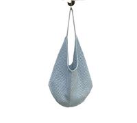 Woven Bag Summer Lazy Weaving Large Capaci Single Oulder Tote Bag Beach Bag Dumpling Ape Cotton(Blue)