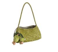 Woven Bags Women PU Hand-Woven Women's Bag, Vegetable Basket Sailboat Beach | PU Hand-Woven Women's Bag, Vegetable Basket Sailboat Bucket Bag, Casual Vacation Handbag Shoulder Bag
