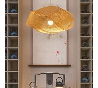 Woven Bamboo Chaners for Dining Room,Chinese Handmade Rattan Kitchen Lighting Fixtures Ceiling Hanging,Wicker Pendant Light