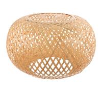 Woven Bamboo Lampshade for Pendant Light Fixtures Dining Areas Hotels | Minimalist Natural Design, Burr-Free Woven Structure, Easy Installation, Gentle Eye Comfort for Bare Bulbs