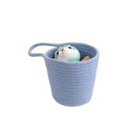Woven Basket 2PCS Cotton Rope Woven Storage Basket, Small Laundry Baskets, Desktop Sundries Ins Hanging, 12x15x(Blue)