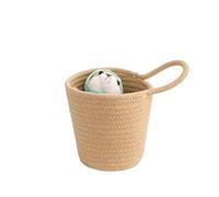 Woven Basket 2PCS Cotton Rope Woven Storage Basket, Small Laundry Baskets, Desktop Sundries Ins Hanging, 12x15x(Khaki)