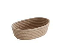 Woven Basket 2PCS Cotton Rope Woven Storage Baskets Organize Boxs Desktop Sundries Basket Key Cosmetics(Khaki,Small 23X13X7CM)