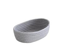 Woven Basket 2PCS Cotton Rope Woven Storage Baskets Organize Boxs Desktop Sundries Basket Key Cosmetics(Gray,Medium 26X16X8CM)