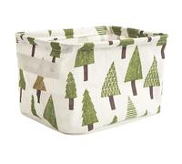 Woven Basket 2pcs Small Foldable Canvas Storage Basket with Handle Cotton and Linen Desktop Box Fresh Waterproof(16)