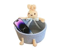 Woven Basket | Cotton Rope Space Saving Bin | Decorative Basket Funny Decor,for Toy Snack Book Tool Organization Home Bedroom Living Room Bathroom Playroom